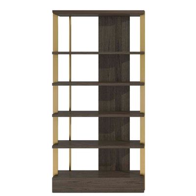 Bibliothèques - BIBLIOTHÈQUE NOBLESSE EN MDF ET ACIER INOXYDABLE 112x41x218CM - ETHAN CHLOE