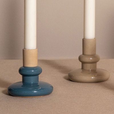 Candlesticks and candle holders - CYL candle holders happy - bottom coloured - KINTA