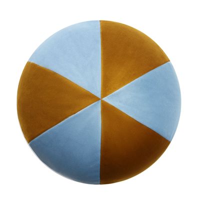 Coussins textile - LO Decor | Coussin Boule En Velours Orange et bleu clair - LO DECOR