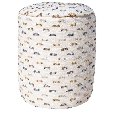 Equipements espace extérieur - Tabouret rond extérieur déhoussable blanc poils multi couleur - MX HOME