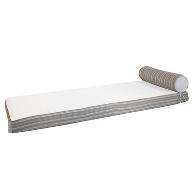 Equipements espace extérieur - Matelas extérieur réversible recto rayé & verso blanc - Simple - MX HOME