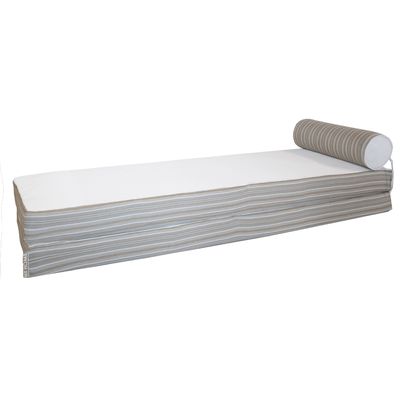 Equipements espace extérieur - Matelas extérieur réversible recto rayé & verso blanc - Double - MX HOME