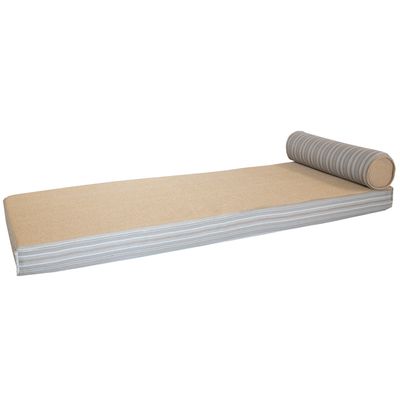 Outdoor space equipments - Reversible outdoor mattress with striped front & raffia back - Single - MX HOME