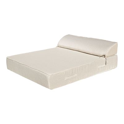 Outdoor space equipments - Outdoor foam sun lounger bed 2 places beige and white - MX HOME