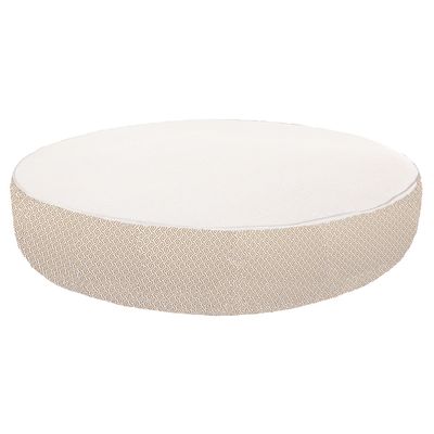 Equipements espace extérieur - Lit bain de soleil extérieur en mousse rond blanc a motif beige - MX HOME