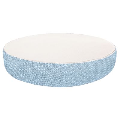Equipements espace extérieur - Lit bain de soleil extérieur en mousse rond blanc a motif bleu - MX HOME