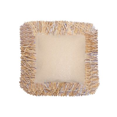Accessoires de déco extérieure - Coussin extérieur carré raphia à frange - MX HOME