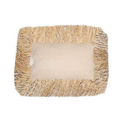 Outdoor decorative accessories - Long raffia outdoor cushion with fringe - MX HOME