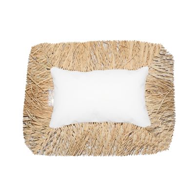 Outdoor decorative accessories - Long white outdoor cushion with fringe - MX HOME