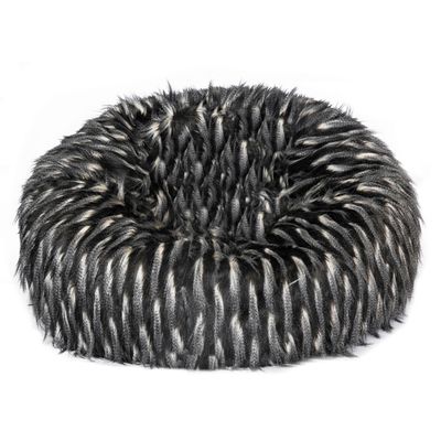 Chaises de jardin - Pouf en fausse fourrure noire et blanche - MX HOME