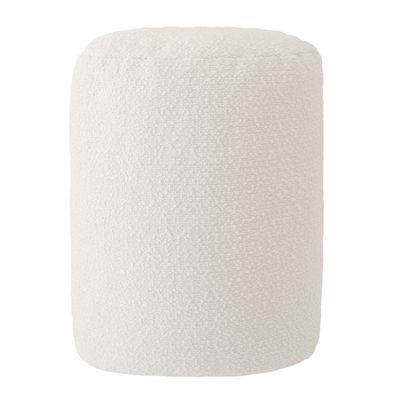 Lawn chairs - Cream white terry ottoman pouf - MX HOME