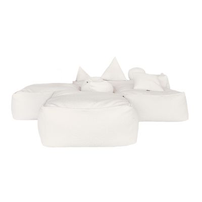 Canapés de jardin - 2 poufs XL modulable en tissu bouclette - MX HOME