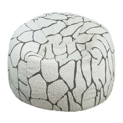 Lawn chairs - Pouf with removable designer curly wool cover - MX HOME