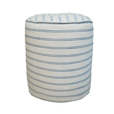 Lawn chairs - Stool with removable cover and footrest in striped linen - MX HOME