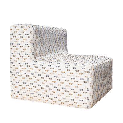 Fauteuils de jardin - Chauffeuse déhoussable en tissu blanc poils multi couleur - MX HOME