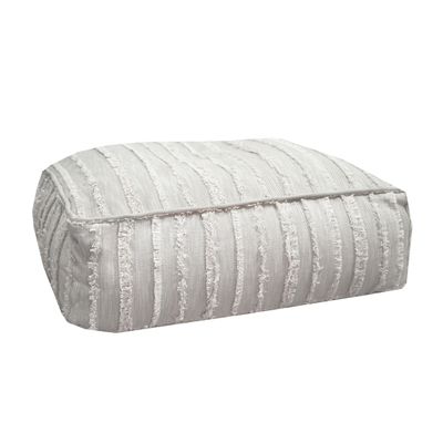 Equipements espace extérieur - Coussin de sol déhoussable S - coton gris a frange - MX HOME