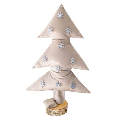 Autres décorations de Noël - Sapin de noël lumineux en velours blanc avec flocons Argent 70cm - MX HOME