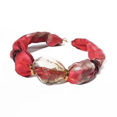 Jewelry - Murano glass Silk necklace SILKI collection 18k gold plated - CHAMA NAVARRO