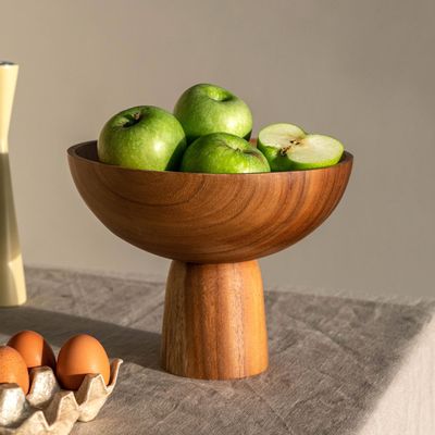 Platter and bowls - Acacia pedestal bowl - KINTA