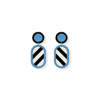 Jewelry - Blue Geometric Earrings - ISUWA