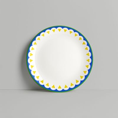 Assiettes au quotidien - Assiette bleue à motif géométrique - ISUWA