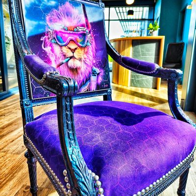 Objets personnalisables - Fauteuil Lion Cyberpunk - LUVI'ART