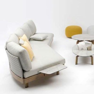 Lawn sofas   - LOUNGE 3-seater sofa (right) - COUTURE JARDIN