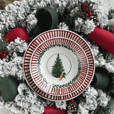 Formal plates - Rosso Natale - ARCUCCI CERAMICS