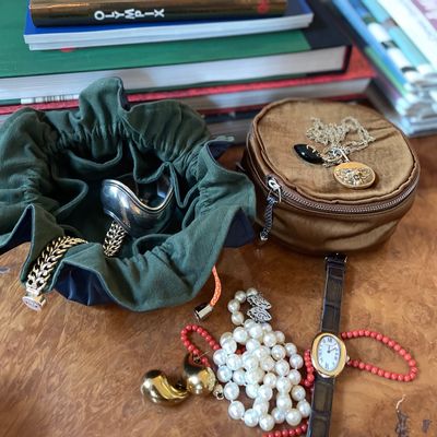 Gifts - Drawstring Jewelry Bag Navy/Olive - LIPP