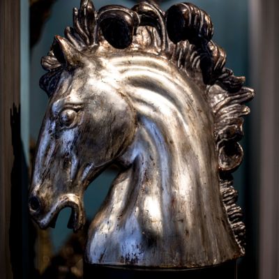 Sculptures, statuettes and miniatures - Horse head sculpture - handcarved in wood - hand finished - CASTORINA 1895