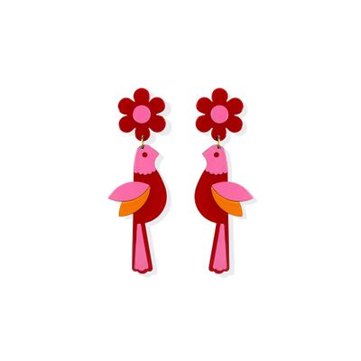 Bijoux - Boucles d'oreilles Red Bird - ISUWA