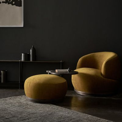 Armchairs - Orbit armchair — 360° swivel on solid oak base - LIVINGSTONE