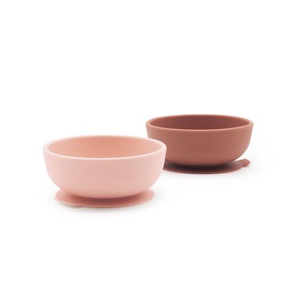 Repas pour enfant - Set 2 Bols ventouse en silicone - Blush / Terracotta - EKOBO