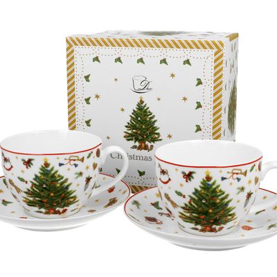 Objets de décoration - Set de 2 tasses à thé Christmas tree - KARENA INTERNATIONAL