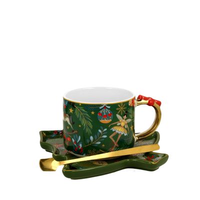 Tea and coffee accessories - mug & plate set Christmas spirit - KARENA INTERNATIONAL