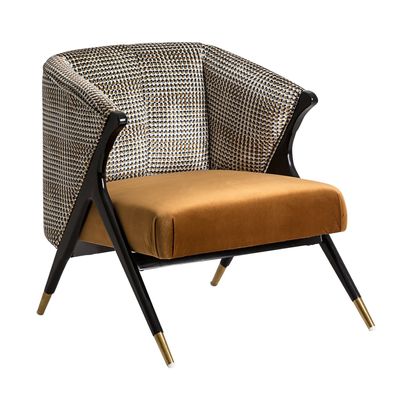 Armchairs - Armchair in ocher pine wood 73x83x80 cm - VICAL