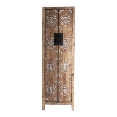 Armoires - Armoire en bois de pin recyclé marron 65x45x210 cm - VICAL
