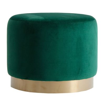 Repose-pieds - Repose- pied en velours vert 51x51x42 cm - VICAL