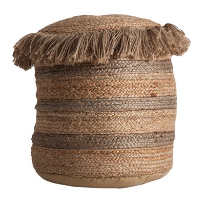 Repose-pieds - Puff en jute marron 43x43x45 cm - VICAL