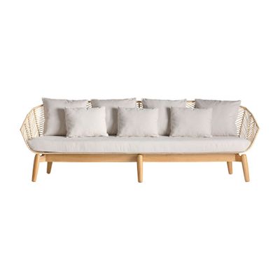 Canapés - Sofa en bois de mahogany marron 240x78x81 cm - VICAL