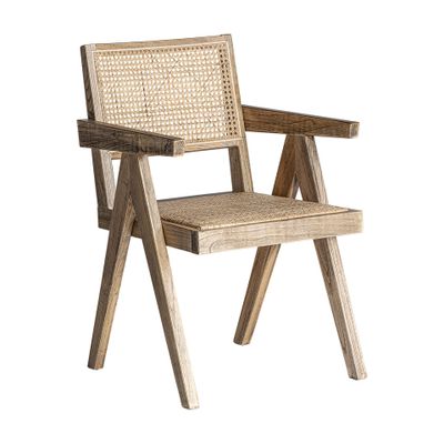 Chairs - Brown elm wood chair 57x59x85 cm - VICAL