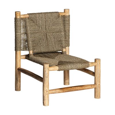 Armchairs - Brown raffia armchair 61x61x80 cm - VICAL