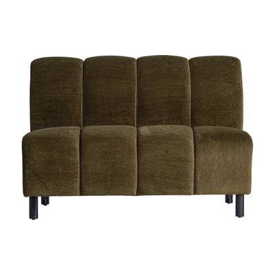 Sofas - Central sofa module in green velvet 120x76x87 cm - VICAL
