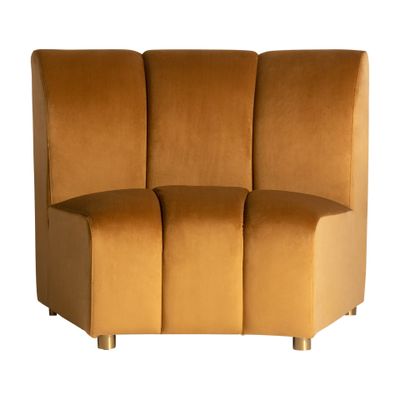 Sofas - Central sofa module in mustard velvet 106x95x84 cm - VICAL