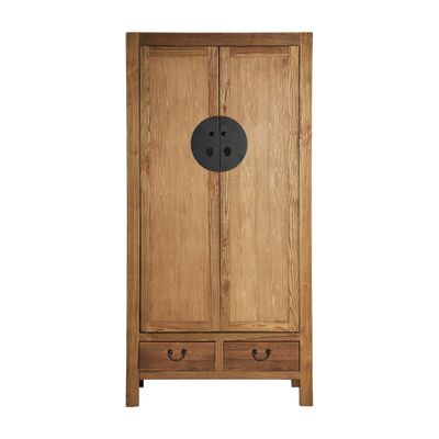 Wardrobe - Brown elm wood cabinet 100x55x200 cm - VICAL