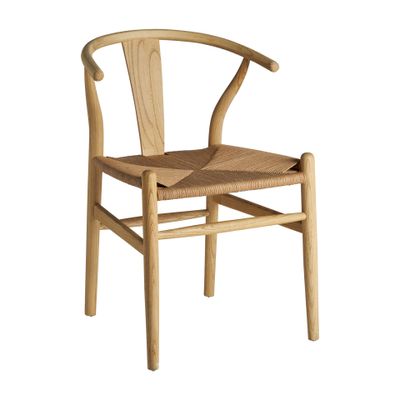Chairs - Brown elm wood chair 59x56x77 cm - VICAL