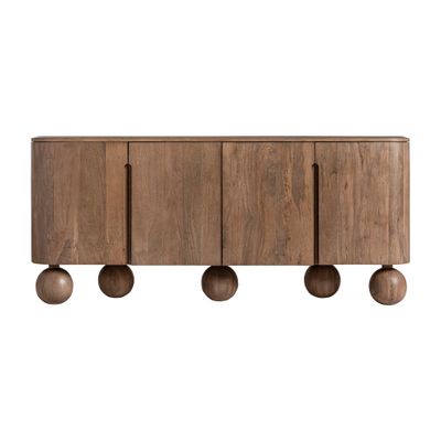 Sideboards - Brown mango wood sideboard 180x40x81 cm - VICAL