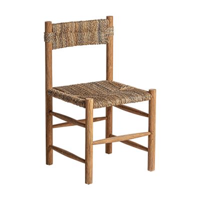 Chairs - Brown teak wood chair 47x47x84 cm - set of 2 - VICAL