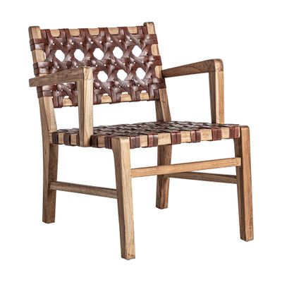 Armchairs - Brown teak wood armchair 62x72x74 cm - VICAL