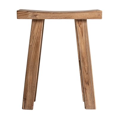 Footrests - Brown teak wood footrest 40x30x46 cm - VICAL